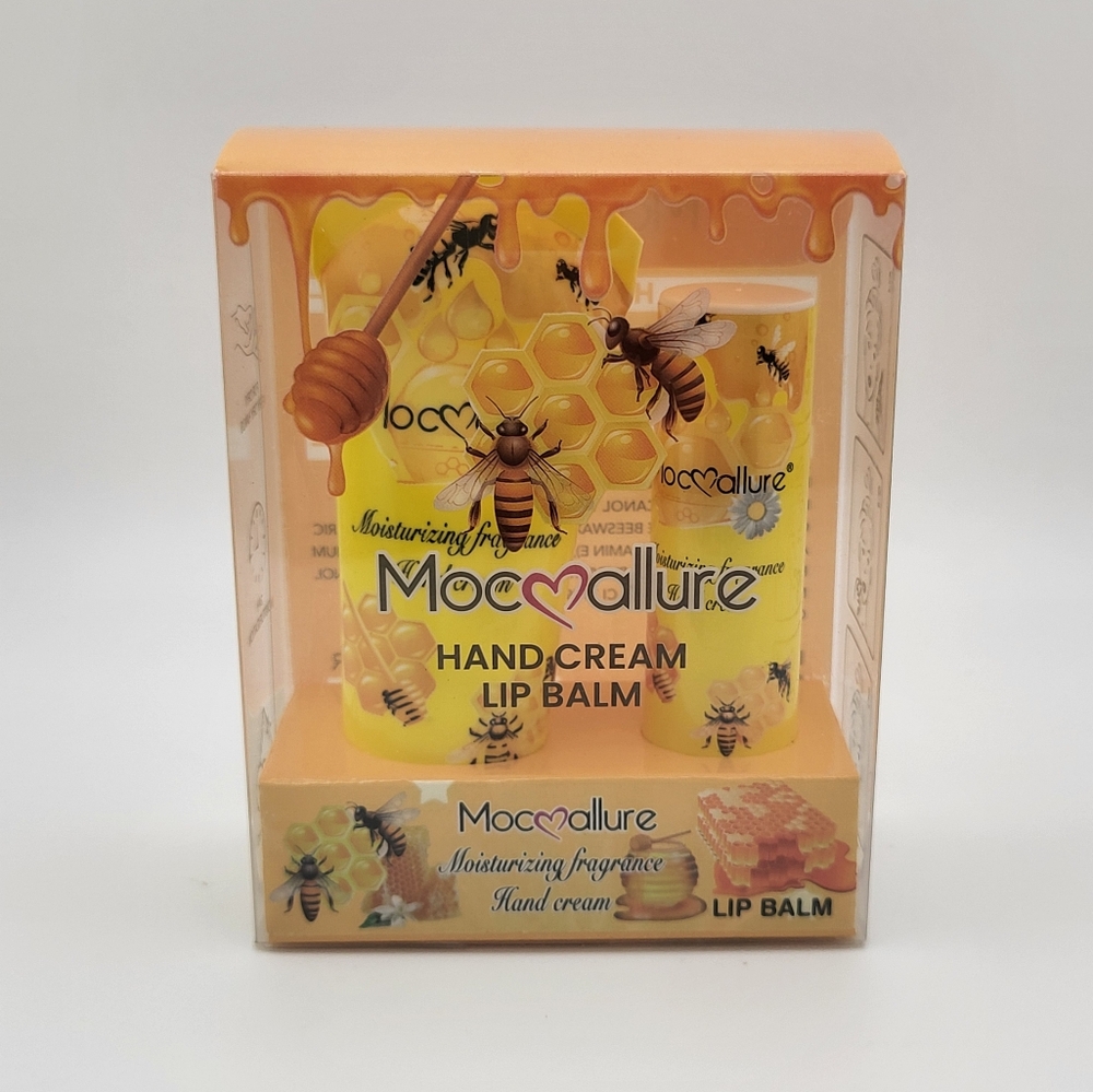 MOCALLURE 2-Pack Honey Hand Cream + Lip Balm NEW